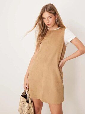 NWT Abercrombie & Fitch Vegan Suede Sleeveless Dress- Size Medium (Tall)